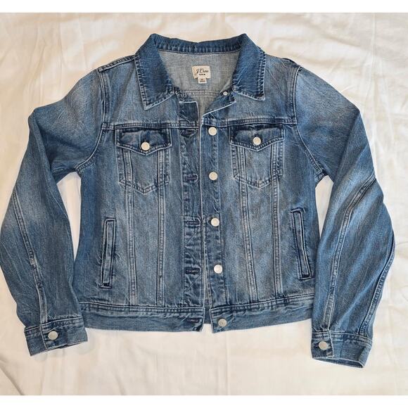 J Crew Denim Women's Classic fitted Jean Jacket Reimagined Jacket Size Medium - Picture 2 of 7